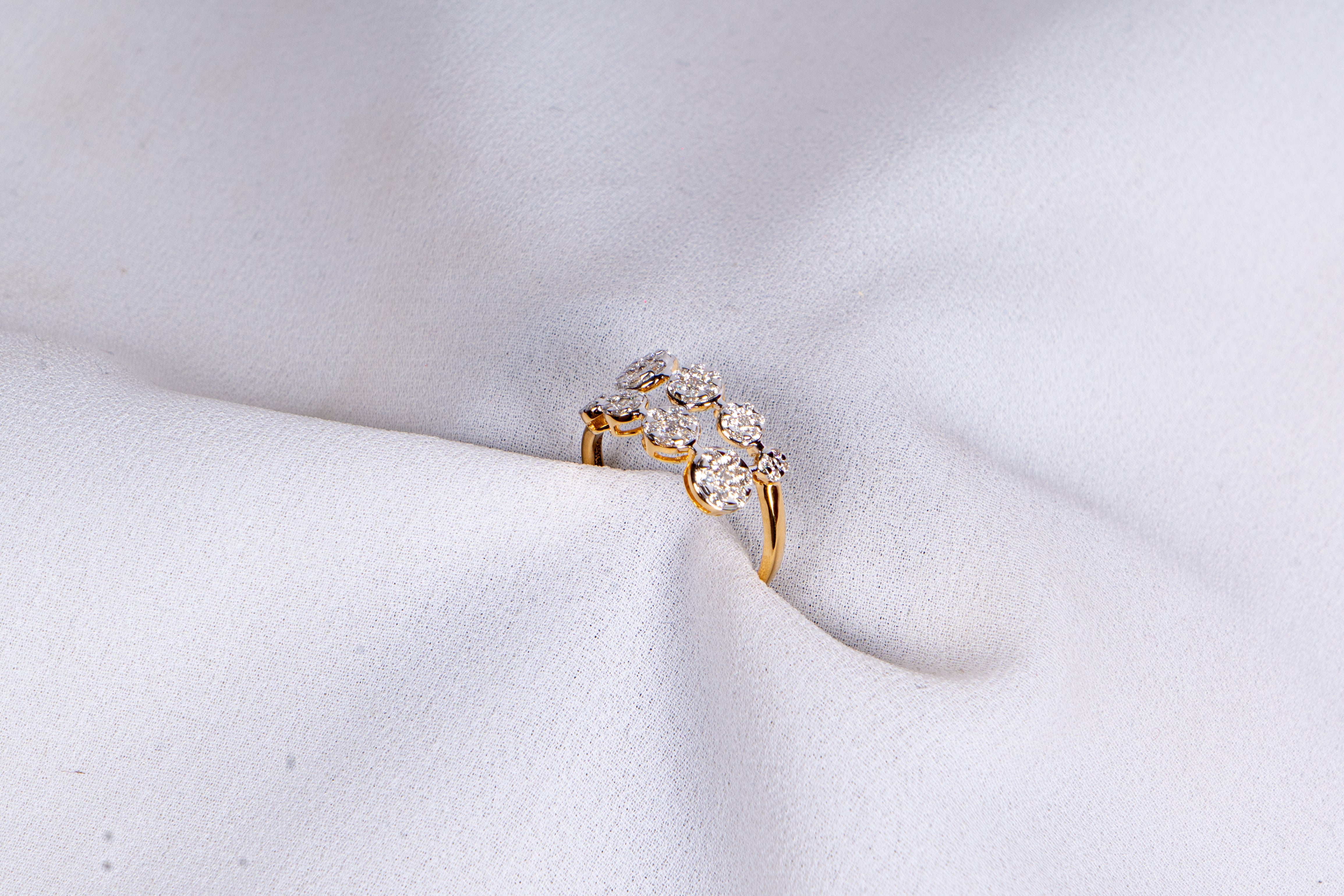 Golden Blossom Cluster Ring