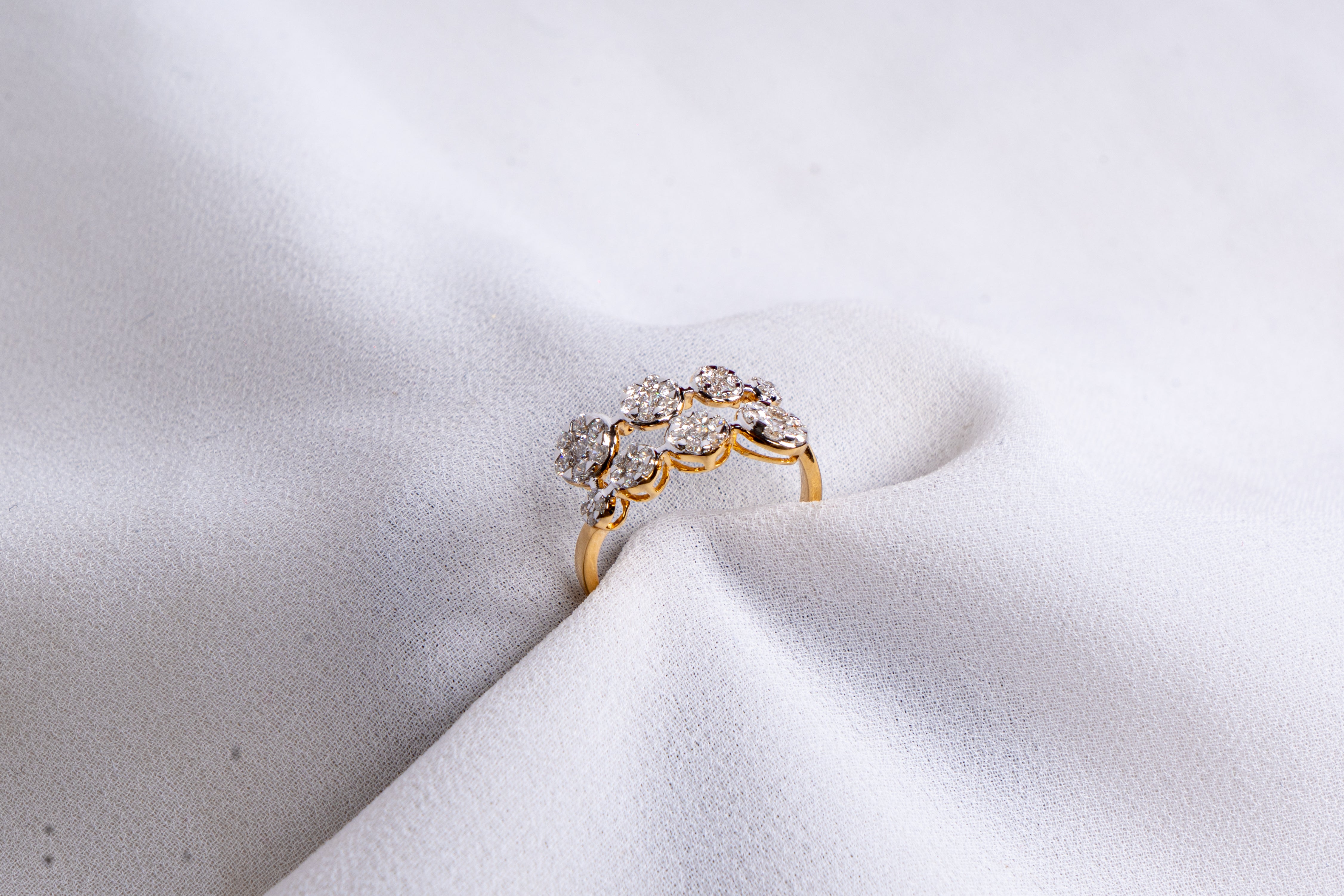 Golden Blossom Cluster Ring