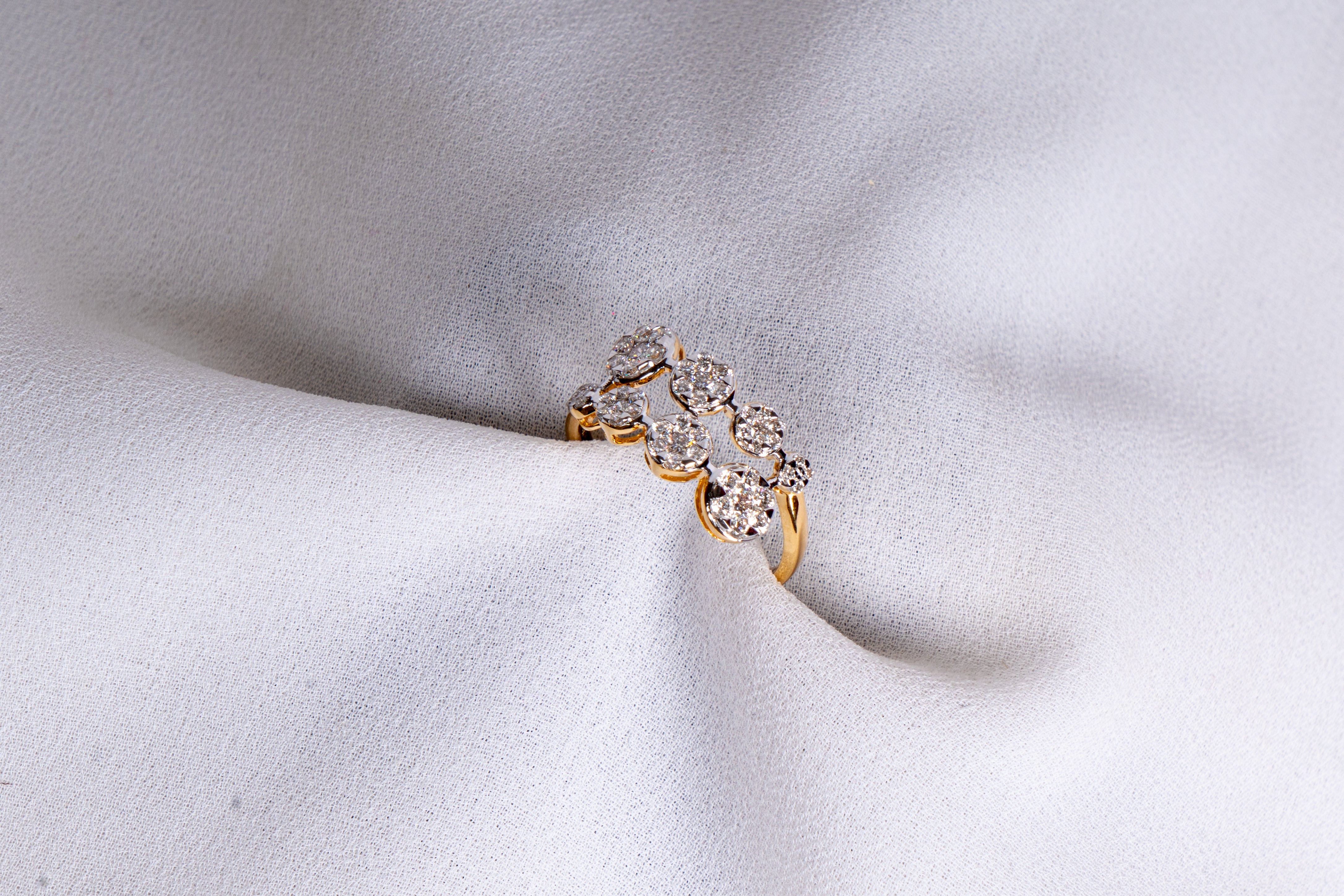Golden Blossom Cluster Ring