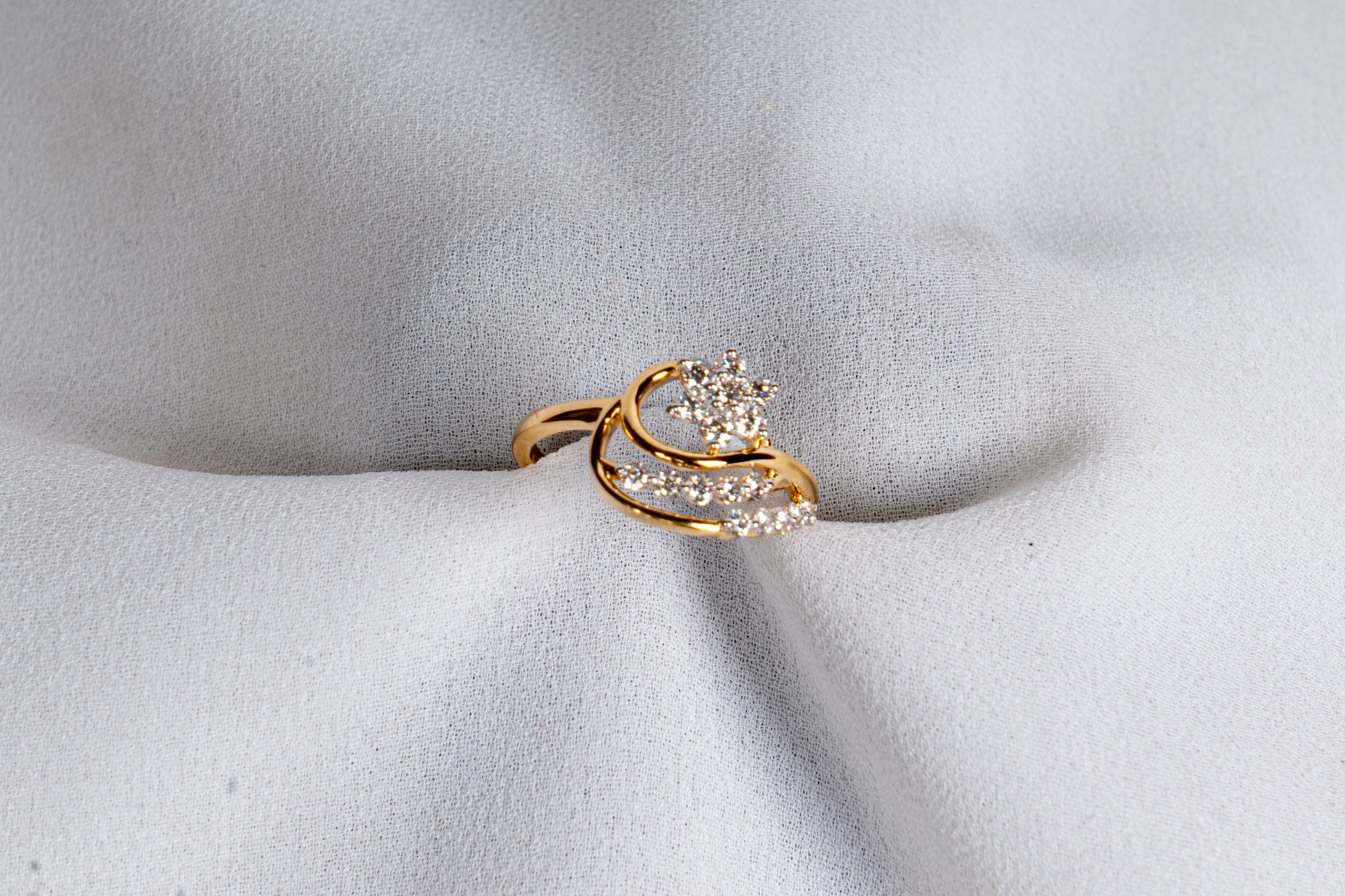 Radiant Bloom Swirl Ring