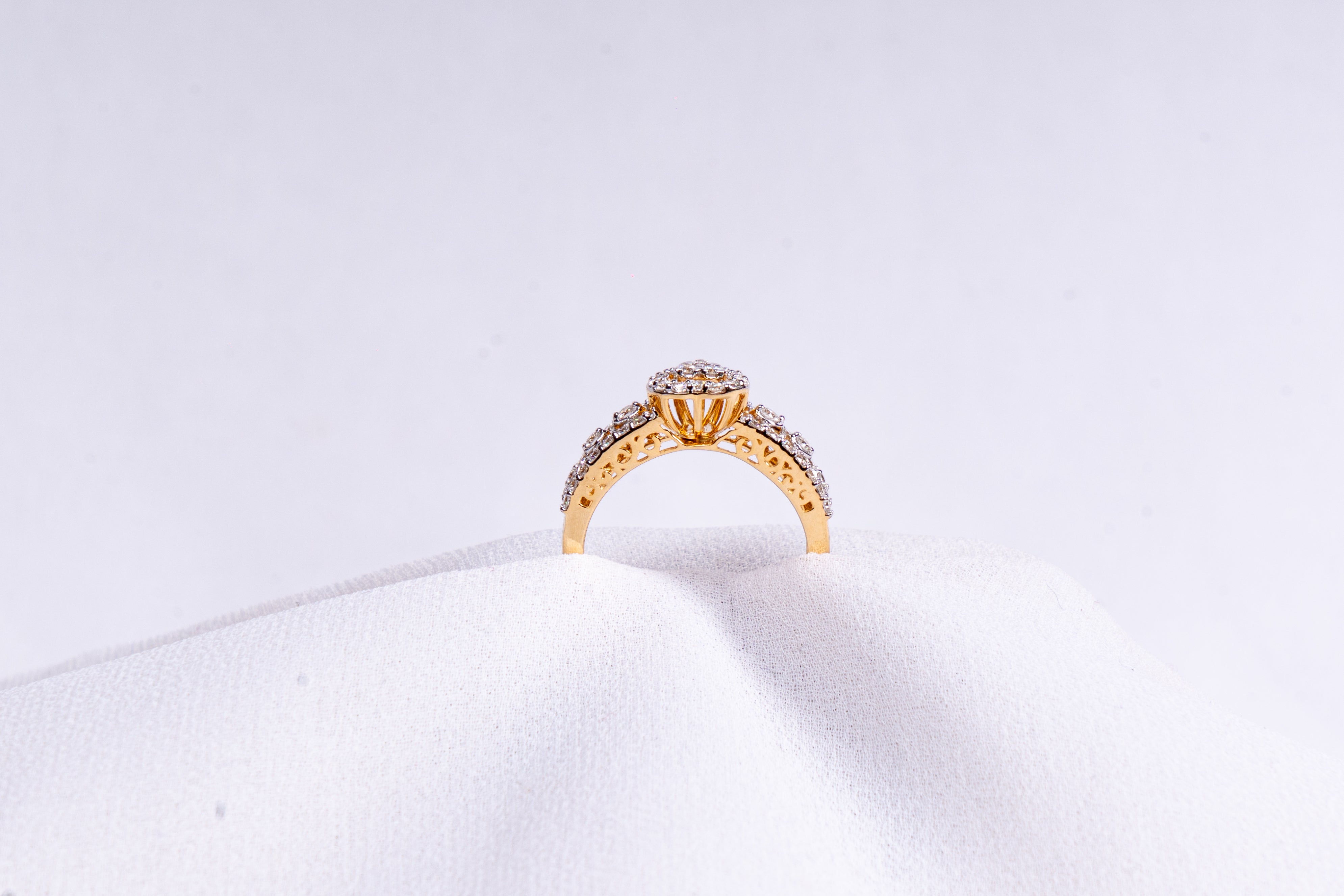 Velmora Halo Blossom Ring