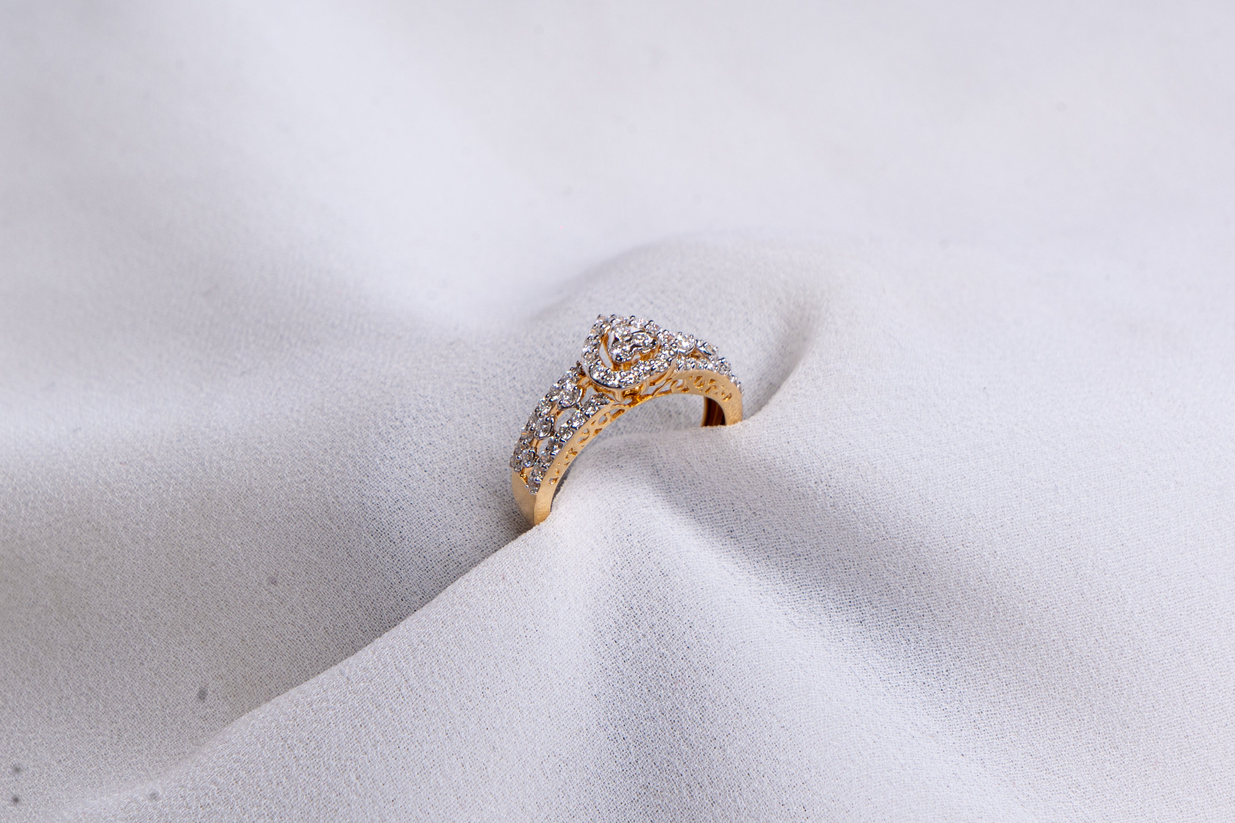 Velmora Halo Blossom Ring