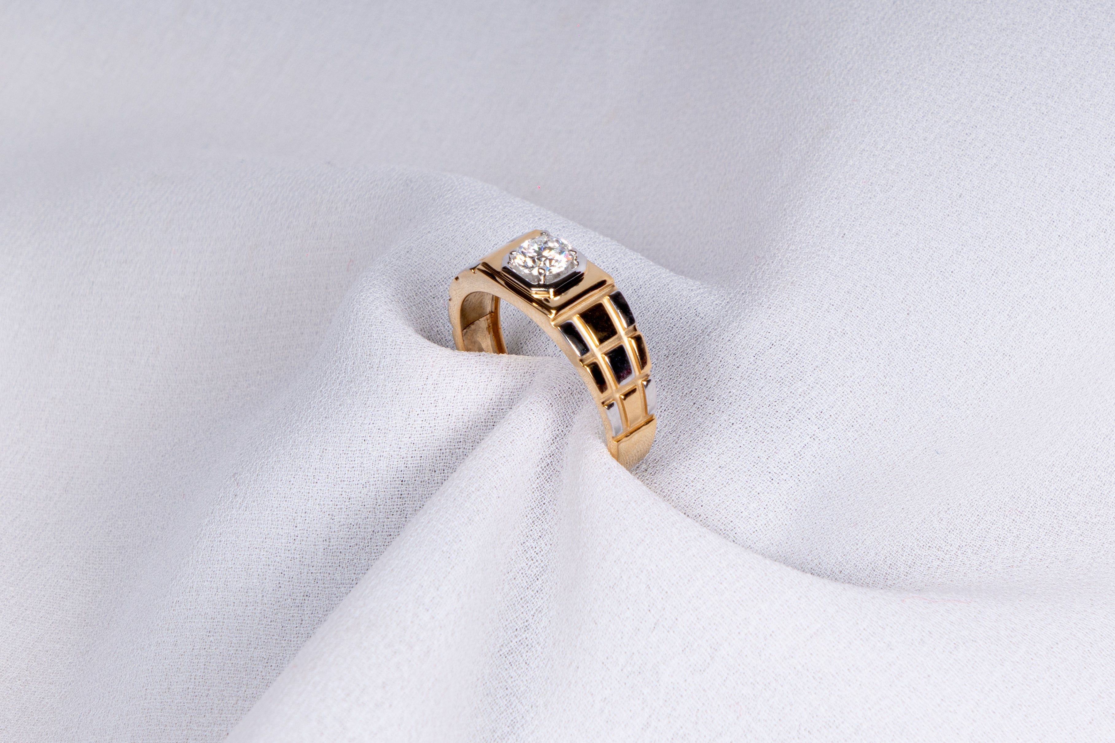 Regent Grid Solitaire Ring
