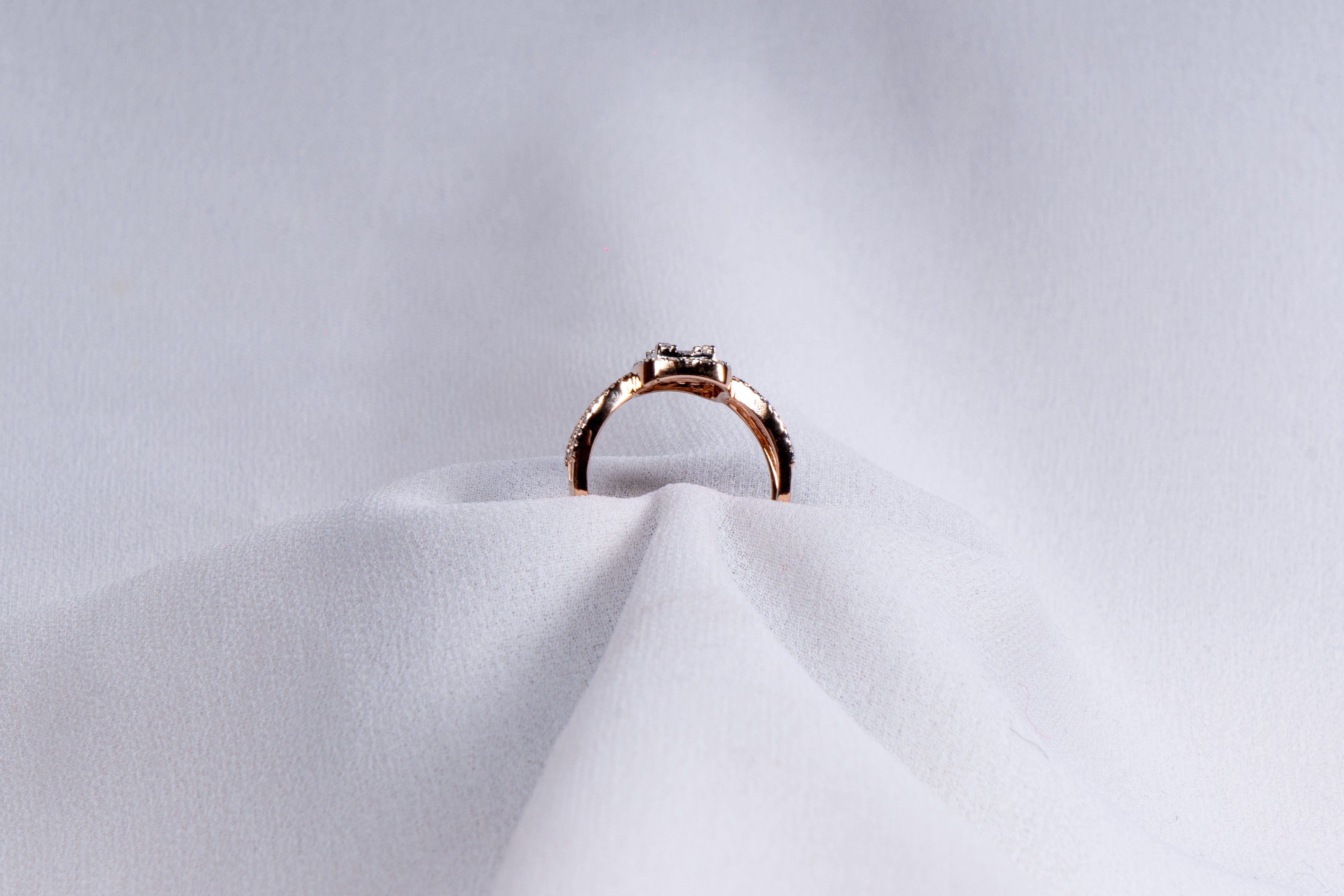 Radiant Baguette Halo Diamond Ring