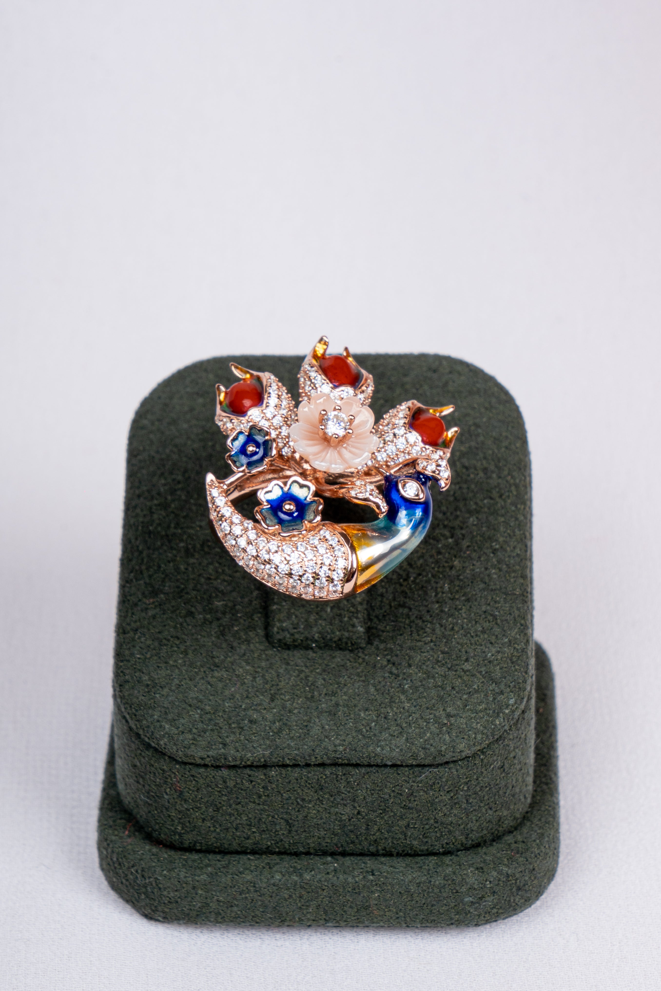Celestia Peacock Bloom Statement Necklace Set