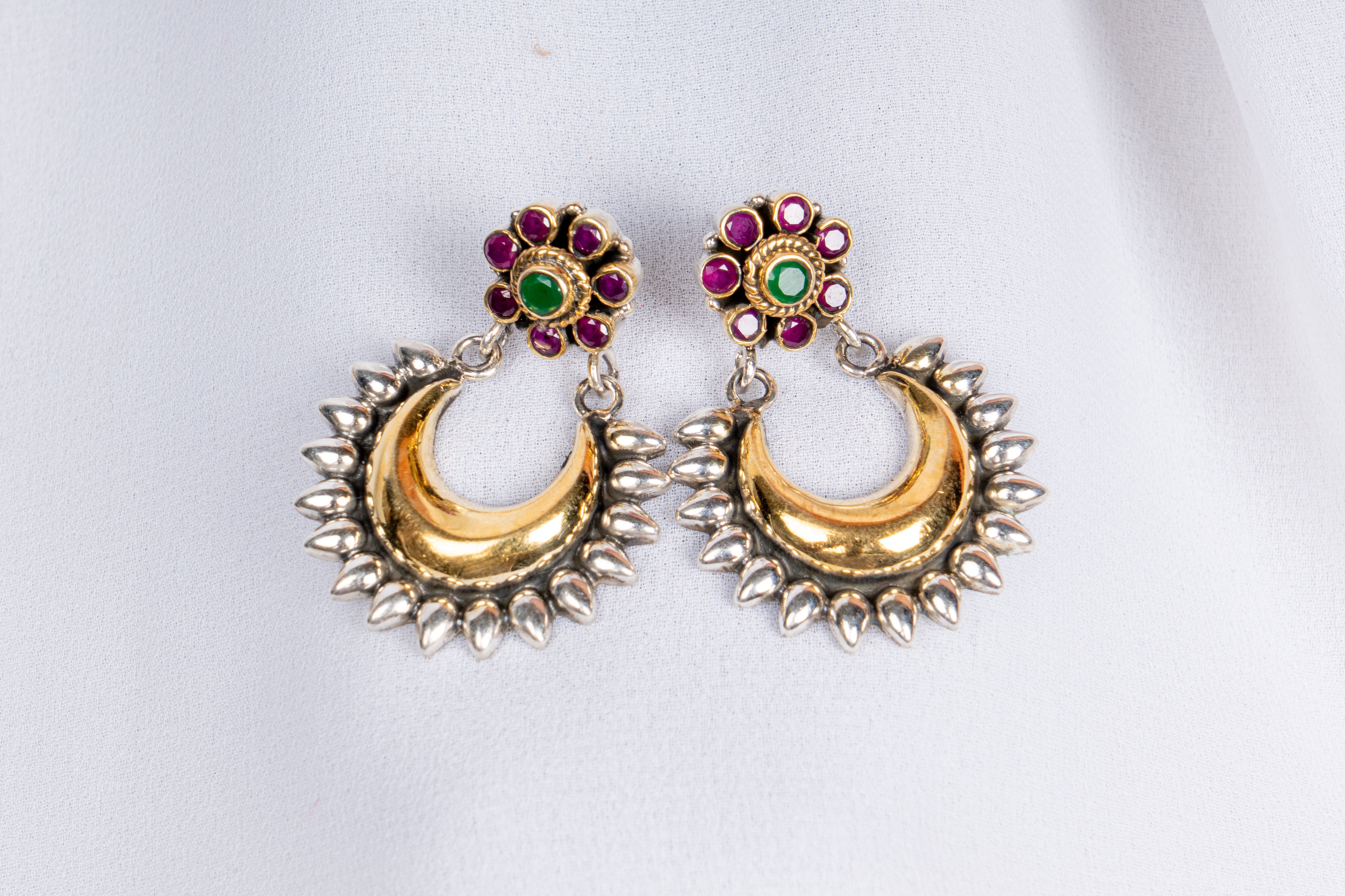 Chandrika Dual Tone Temple Pendant Necklace Set