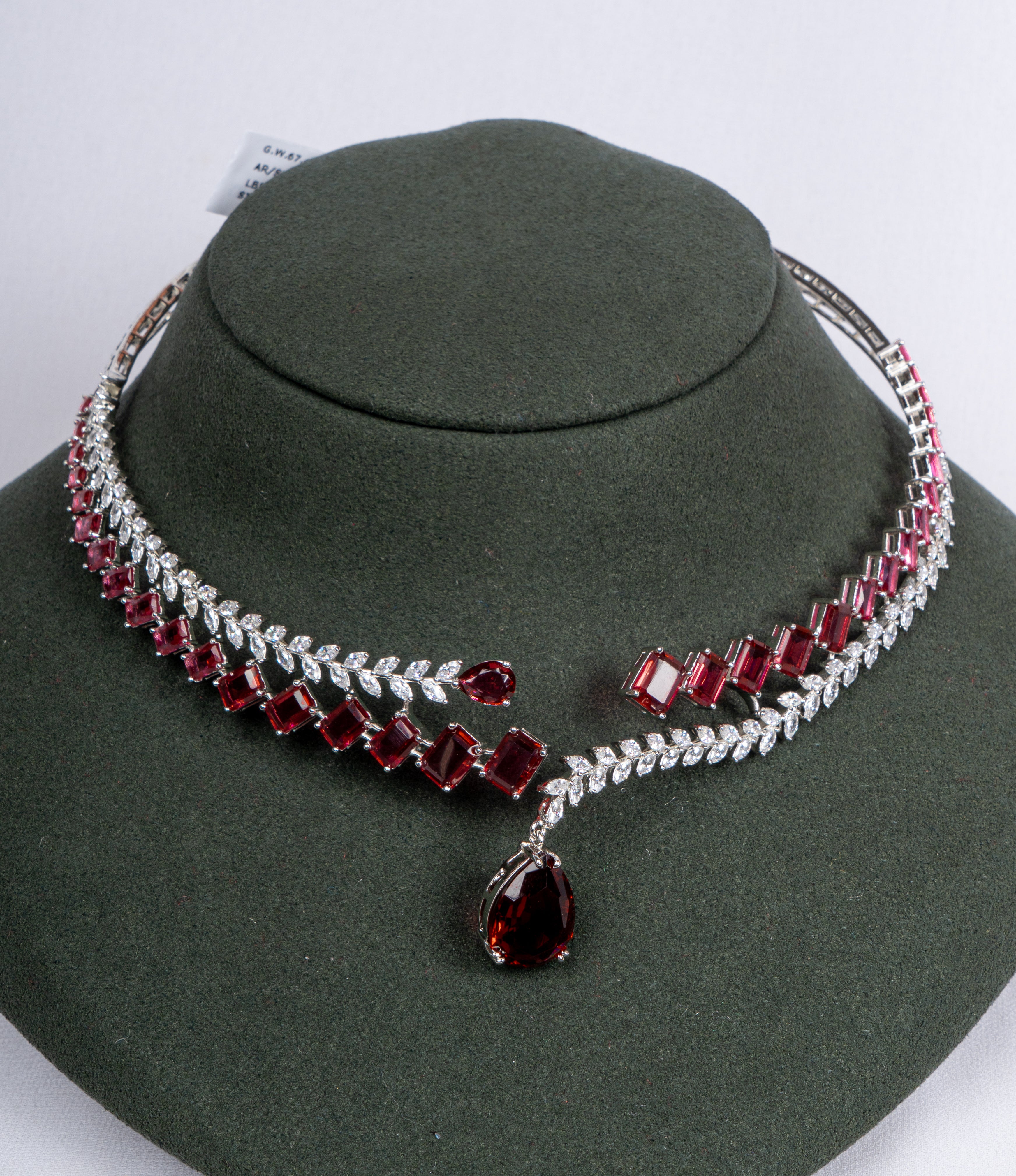 Crimson Royale Asymmetrical Necklace Set