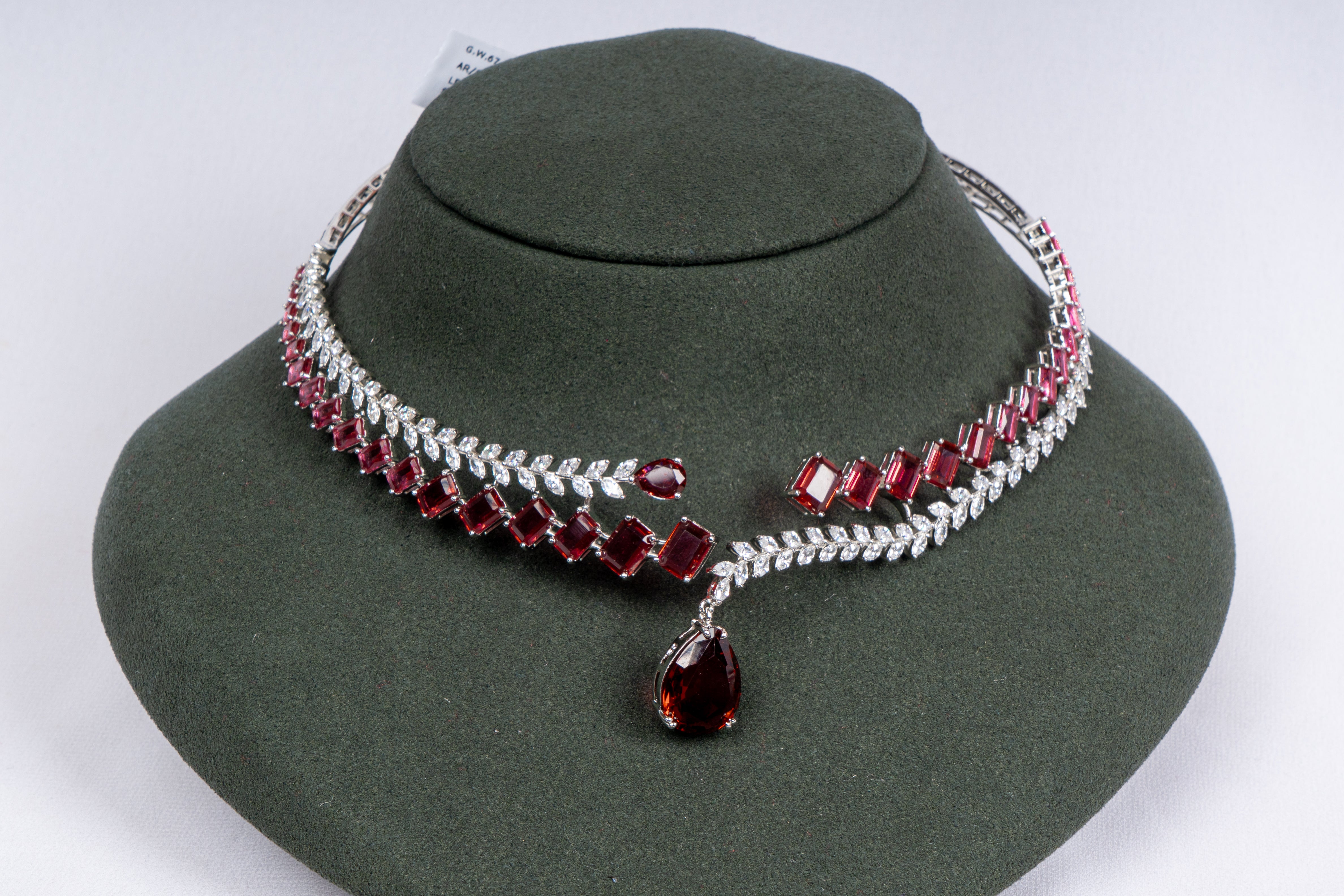 Crimson Royale Asymmetrical Necklace Set